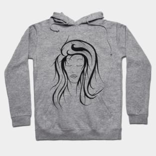 Black and white woman with retro hair style Hoodie